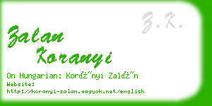 zalan koranyi business card